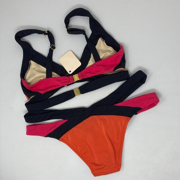 Agent Provocateur Mazzy Coral Fuchsia Black Bikini 3/2 Set NWT - Picture 6 of 10